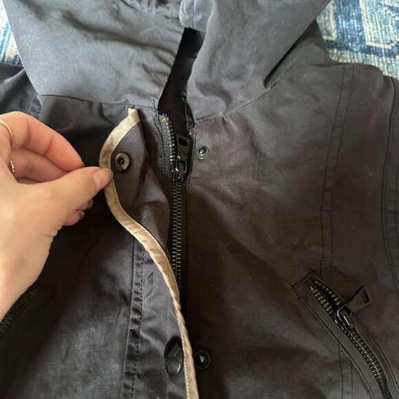 Sam Edelman Quilted Sleeve Hooded Parka Jacket Womens M Hybrid Long Drawstring - Picture 9 of 16